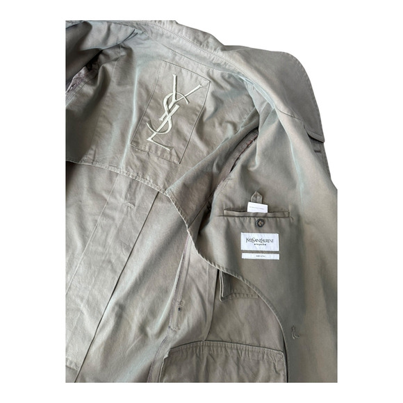 YSL Yves Saint Laurent Rive Gauche Y2K classic iridescent trench size 48/38 USA - Picture 16 of 17